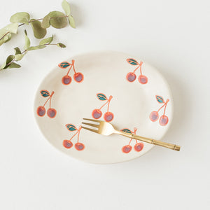 波佐見焼 fruits 楕円取皿 サクランボ｜和食器通販 四季折折 – 四季折