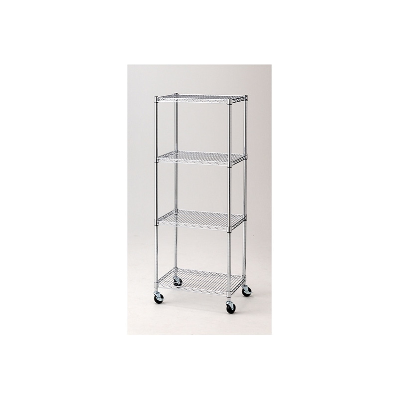 ストア・エキスプレス ワイヤーラック キャスター付き 4段 D45cm 61-62