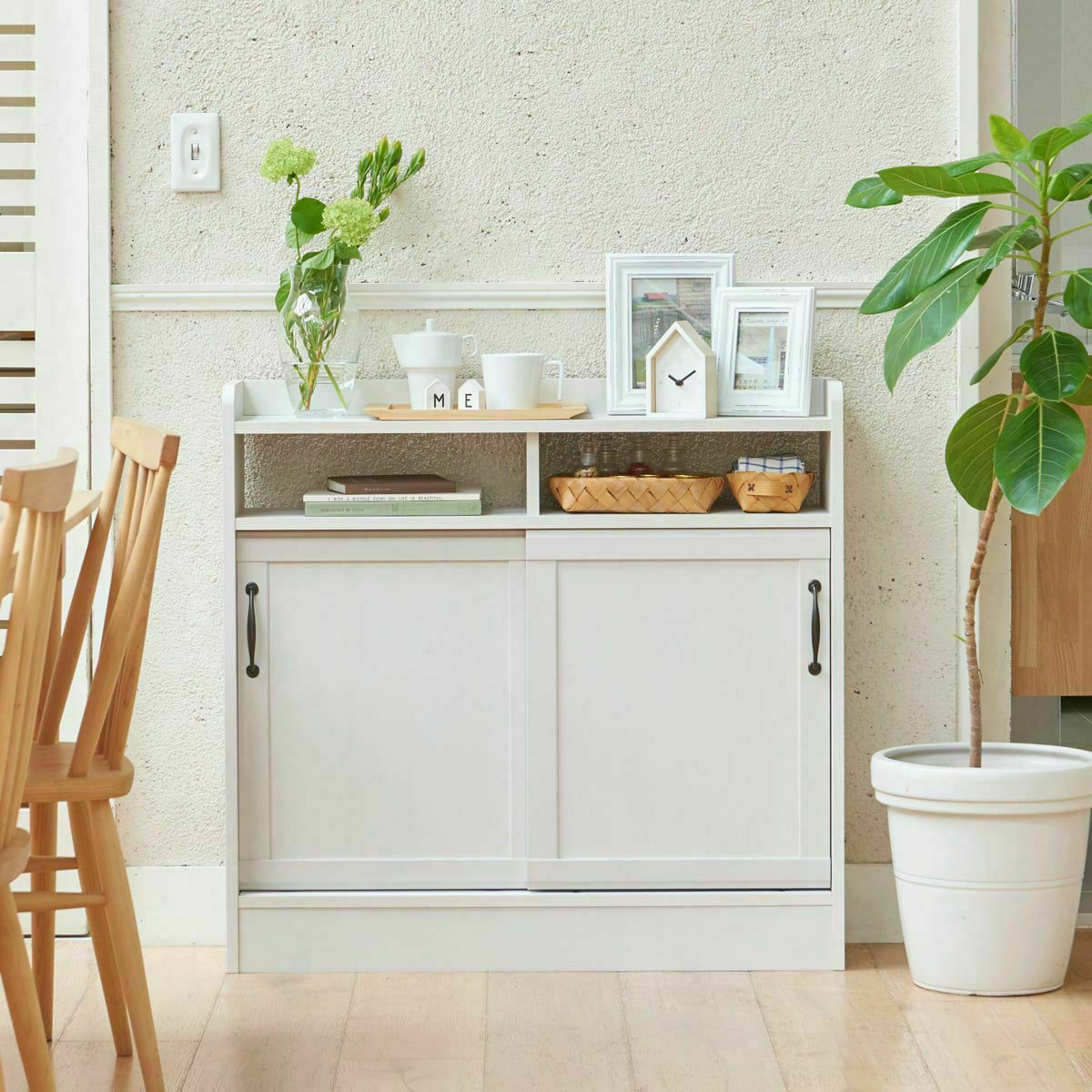 チェローネ｜薄型 食器棚 キャビネット｜家具インテリア通販のSHIRAI