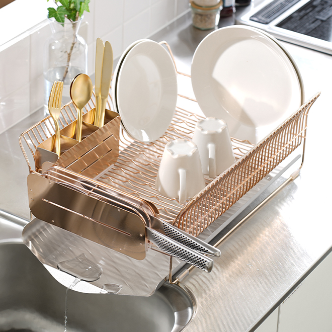 水切りラック 【豪華特典付き】 水切りかご ディッシュドレイナー 箸