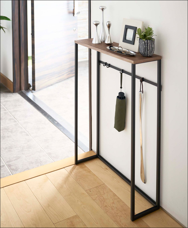 山崎実業 コンソールテーブル スリム マスク置き 省スペース 飾り棚