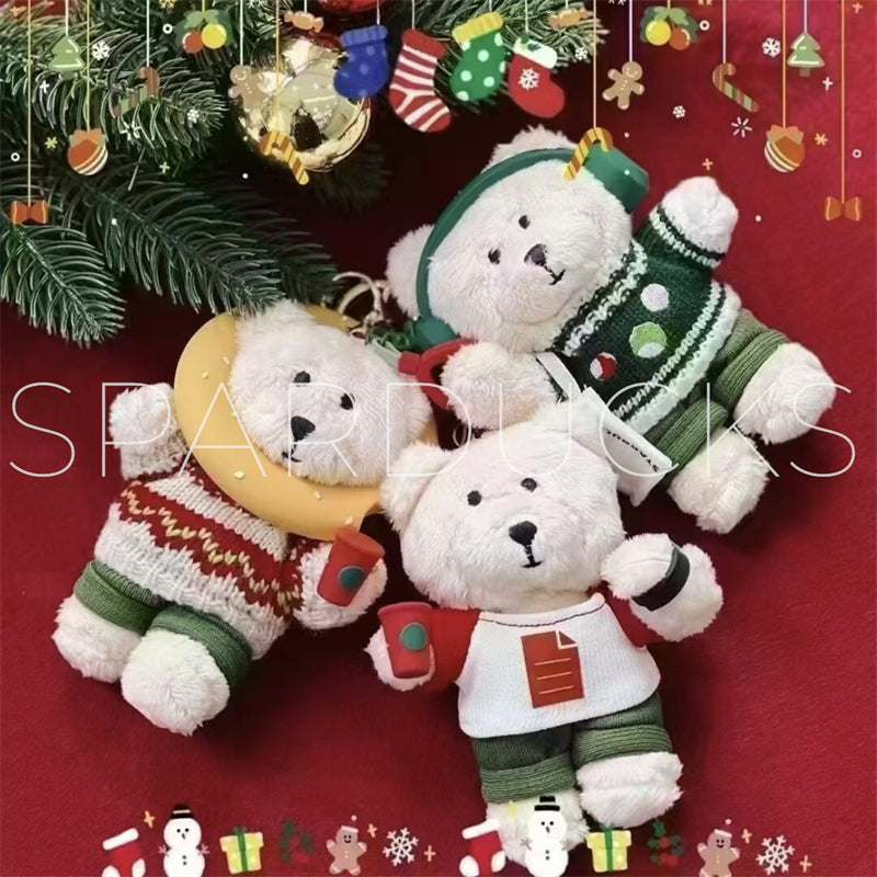 China X'mas Plush Bear Ornament Keychian – SPARDUCKS