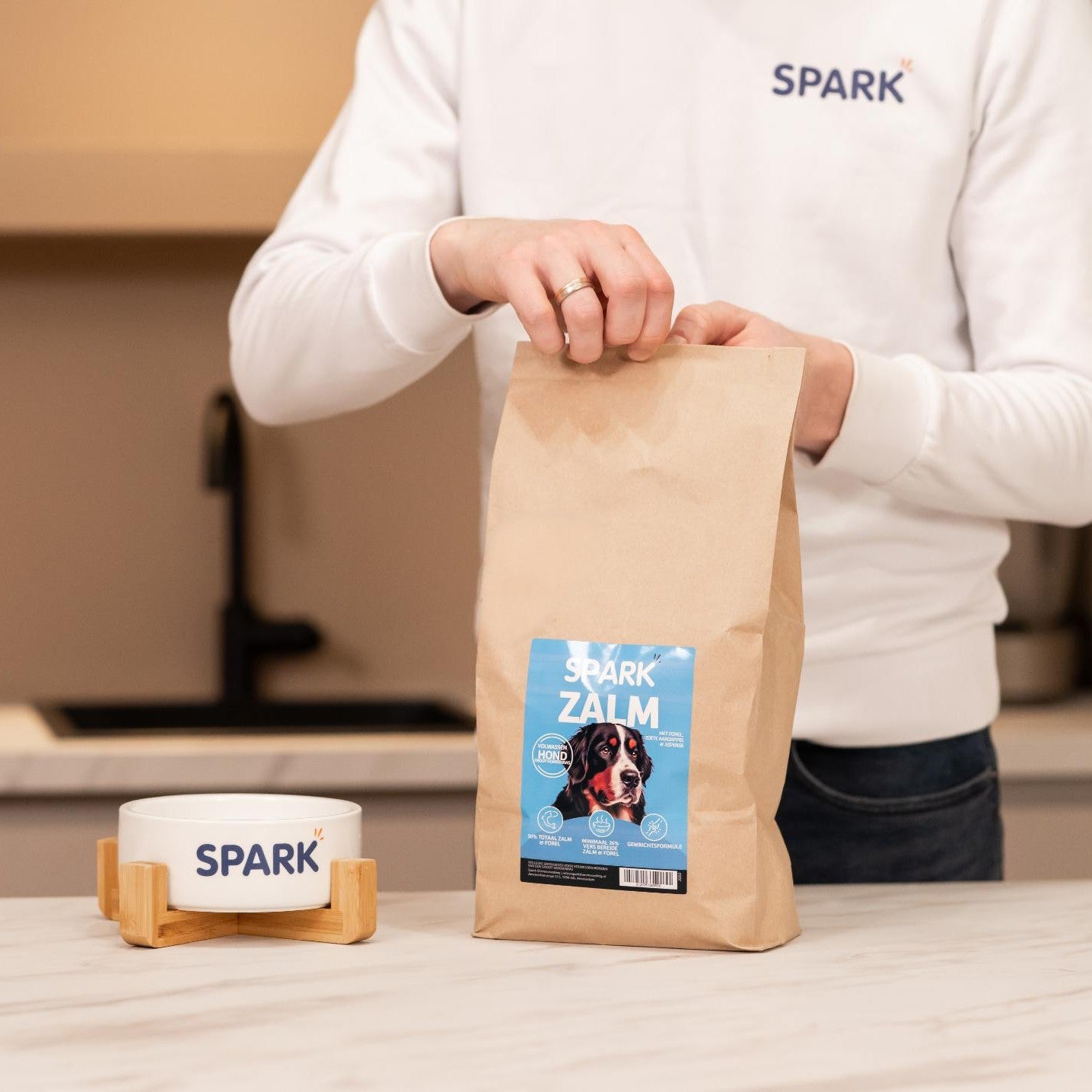 Volwassen - Groot - Zalm met Forel, Zoete Aardappel & Asperge – Spark