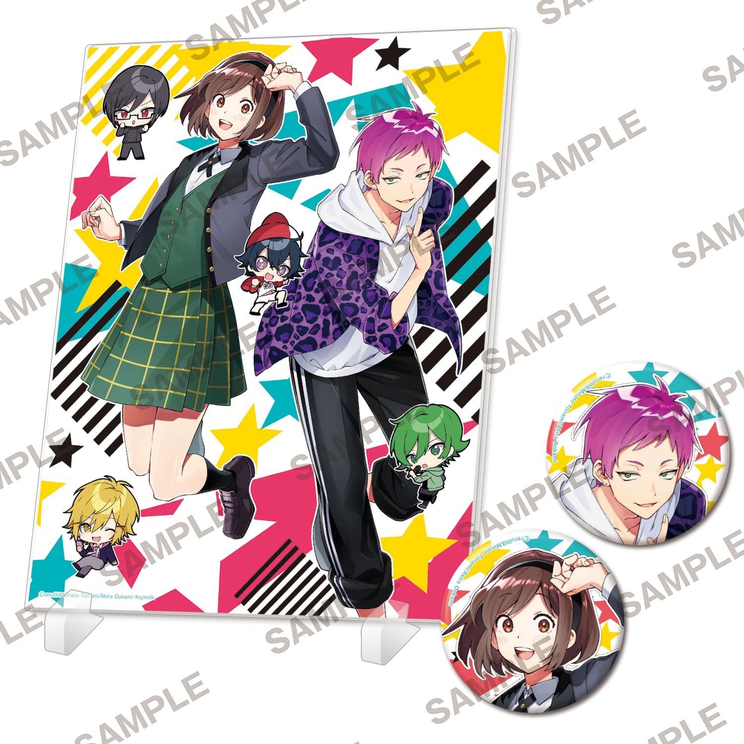 厨病激発ボーイ』アクリルパネル＆缶バッジセット～九十九零&聖瑞姫