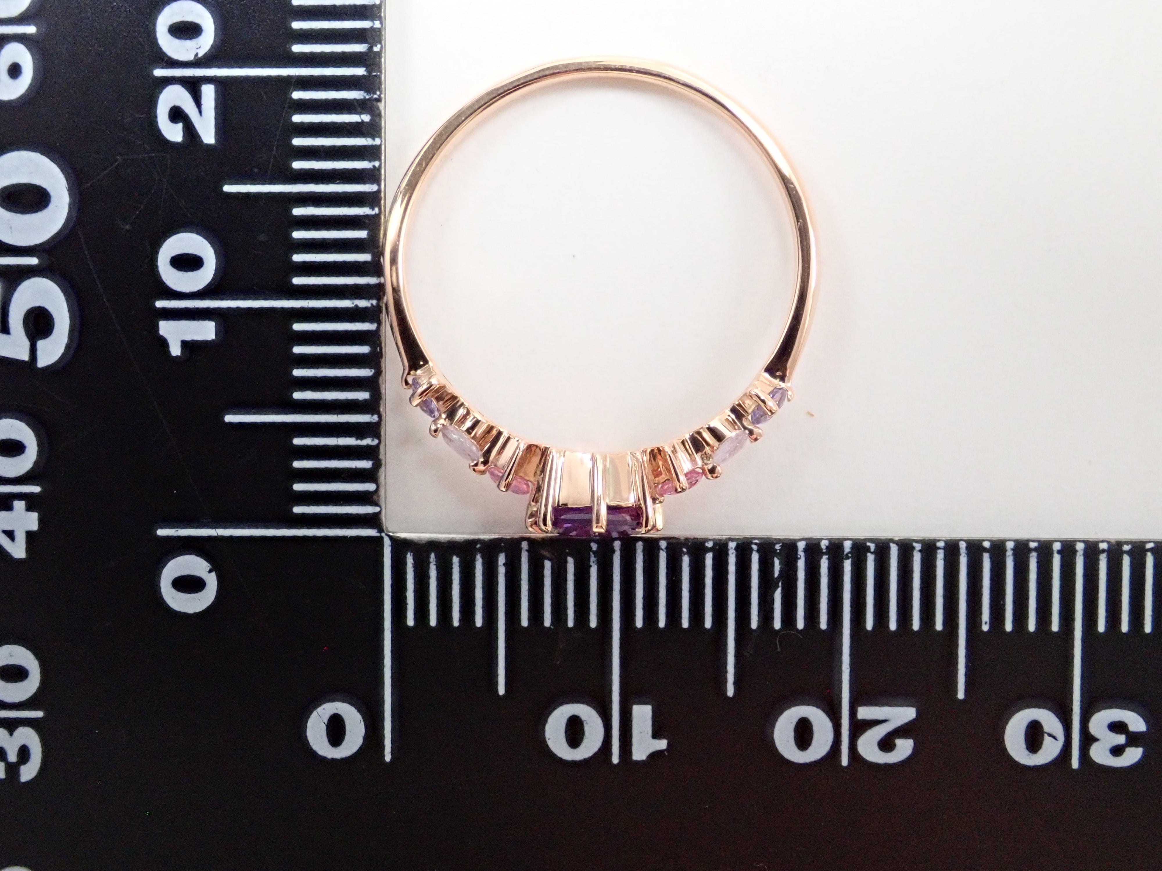 K18PG Brazilian color shift amethyst, hackmanite, pink sapphire ring