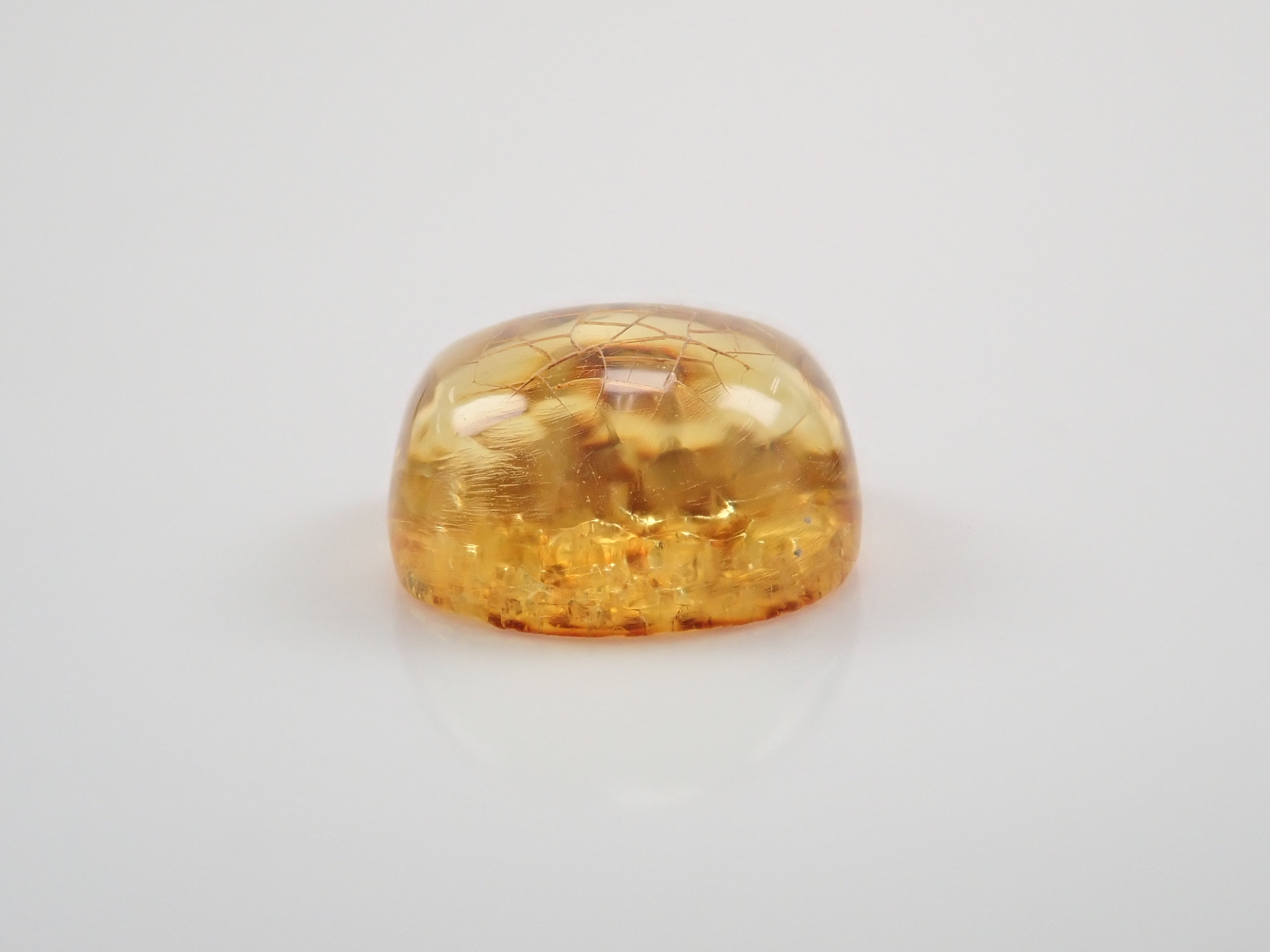 猫カット（チーター柄）】琥珀 8.1mm/0.916ctルース