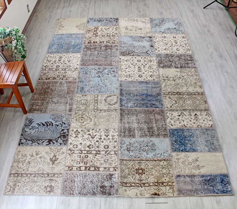 キリムスタイル / リサイクル・パッチワークラグ303×200cm アイボリー