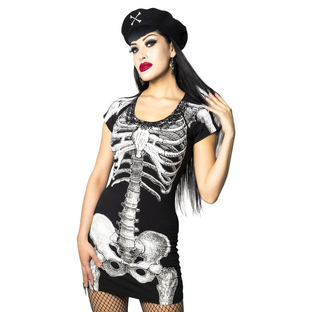 kreepsville 666 white skeleton tunic dress
