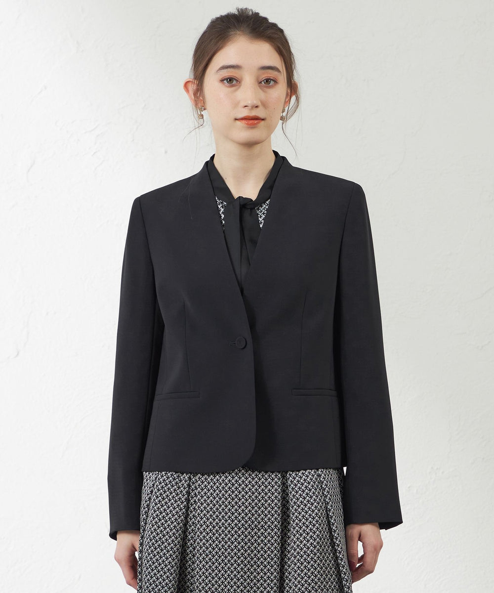 トリアセテートコンパクトノーカラージャケット(ジャケット)｜AMACA