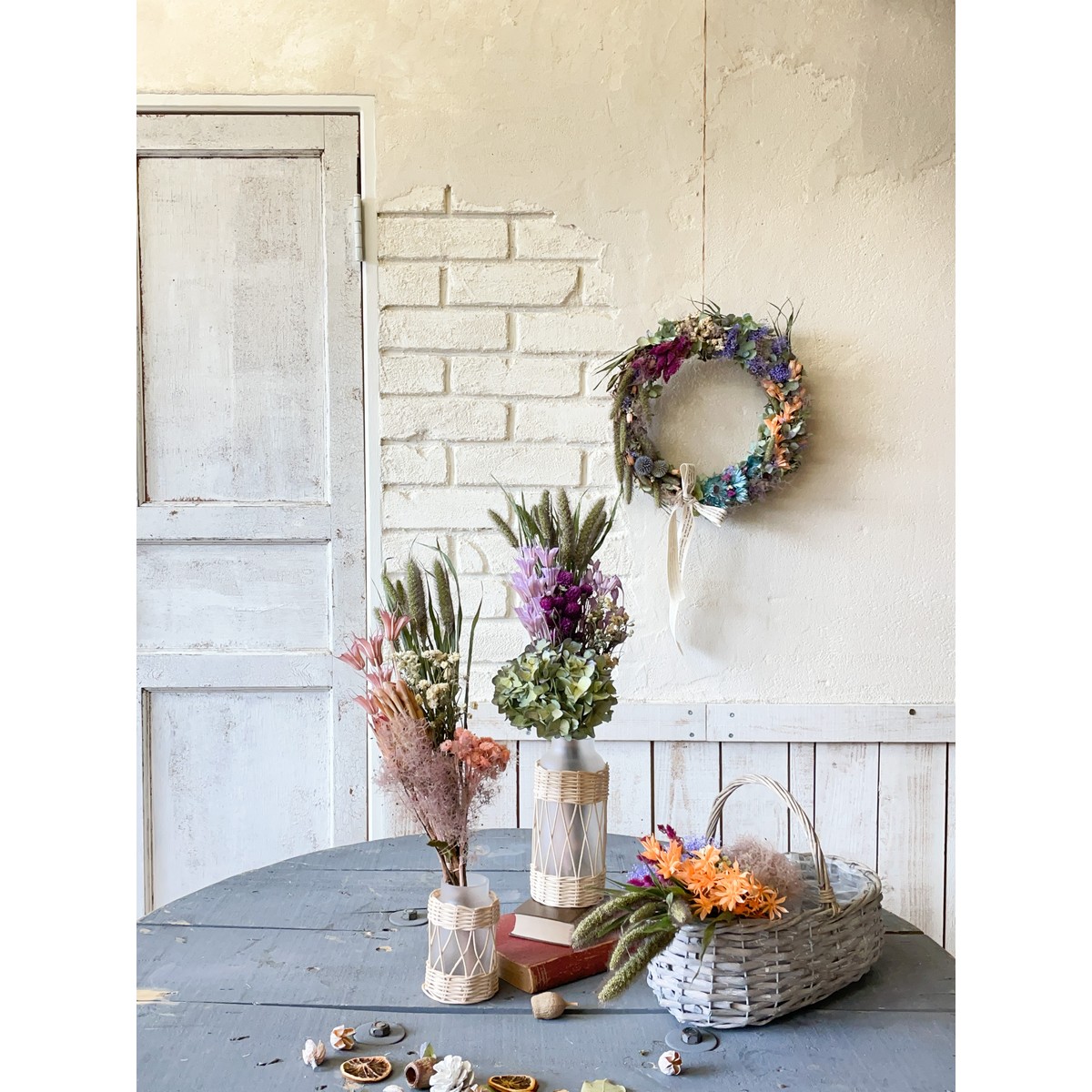 ドライ】東花/FMいろあわせブーケ 6種アソート サクラ/80720 - 花材