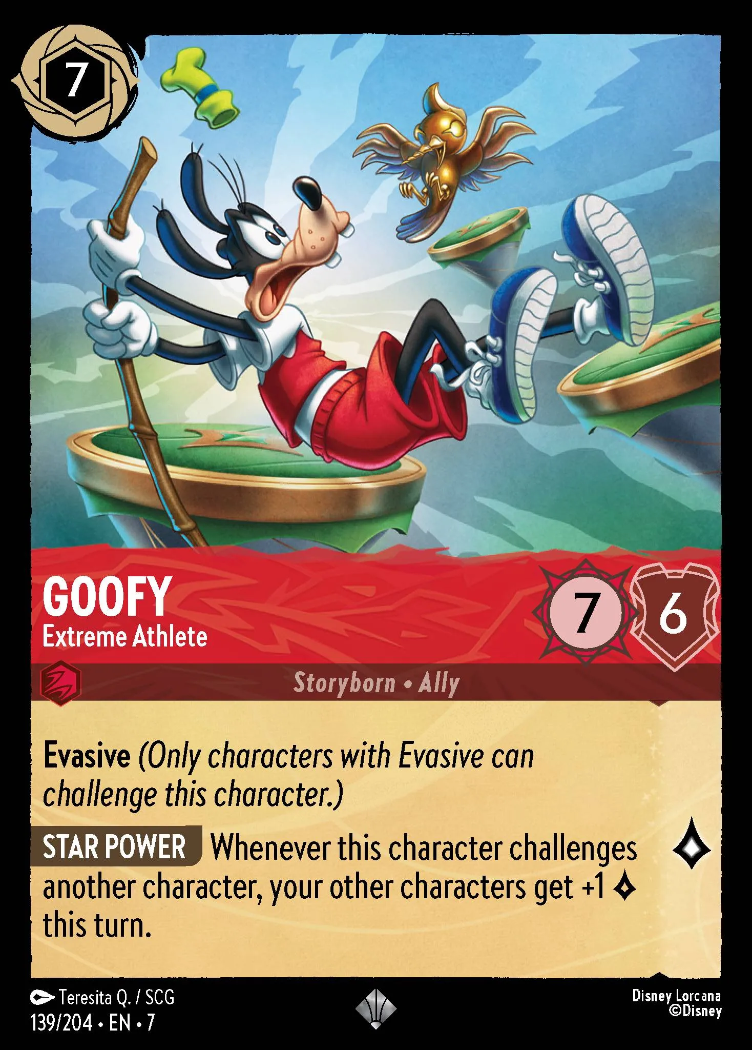 004-107 Goofy - Super Goof Lorcana Card | Disney Lorcana