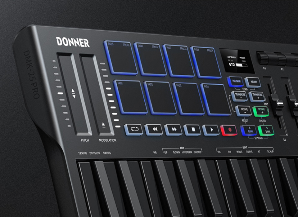 Donner releases DMK-25 Pro Portable MIDI Keyboard