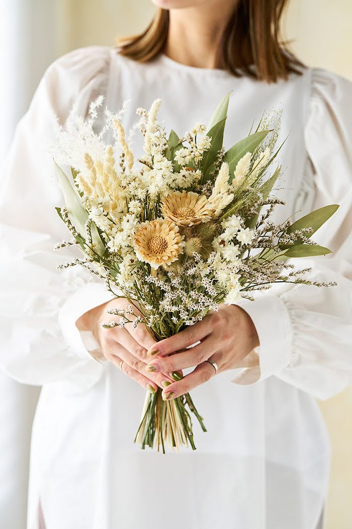 ドライブーケ ホワイトグリーン size:80 #1770｜HanaPrime（ハナプライム）