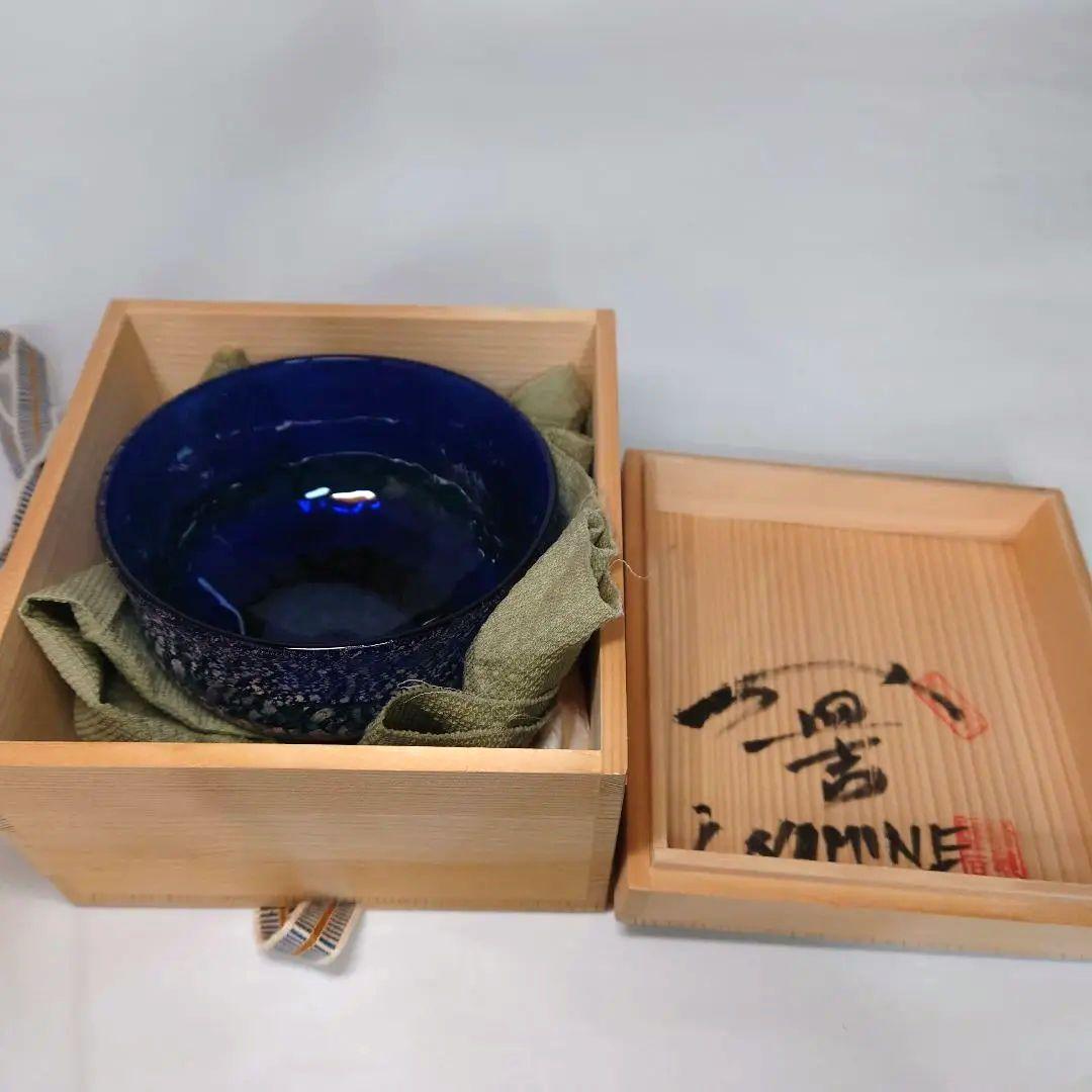 稲嶺盛吉 抹茶碗 硝子 抹茶茶碗 茶碗 茶道具 共箱 琉球ガラスの名工