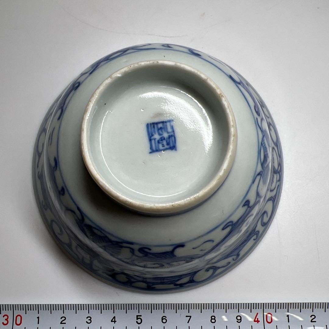 中国清朝時代 古染付レンゲ、鉢5客 東Y7-1022☆2Fタニチ 美術品