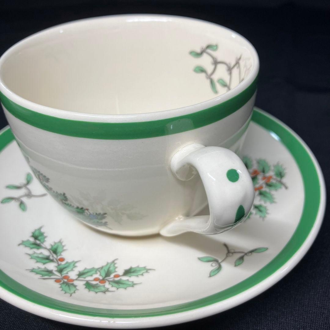 スポード クリスマスツリー オーバルプレート 2客 カップ&ソーサー 1客