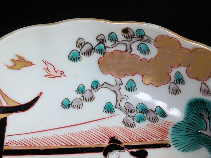 古伊万里 金襴手 唐人美人図 膾皿 5客 615AS-AEy