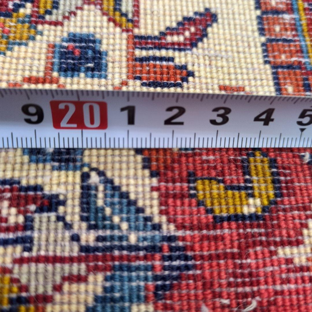 ペルシャ絨毯 手織り 美術品 SAROGH産 91x65 クリーニング済