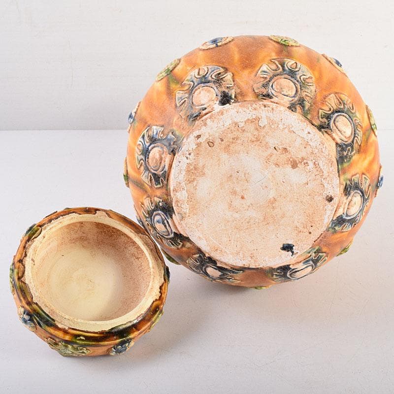 中国 唐三彩 蓋壷 飾壷 C R8539H - メルカリ