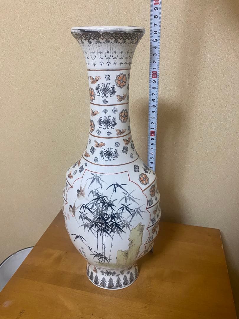 中国　景徳鎮製　薄い花瓶 景徳鎮 青花山水花瓶 中国 陶磁器 工芸 - アートの友社 : くみあい
