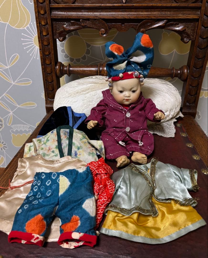 アンティークビスクドール アーモンドマルセル オリエンタルベビー