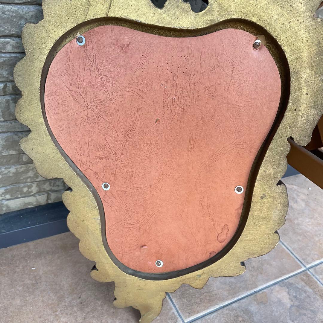 フランス製 フレンチミラー アンティーク風 ミラー 壁掛け鏡 金花柄