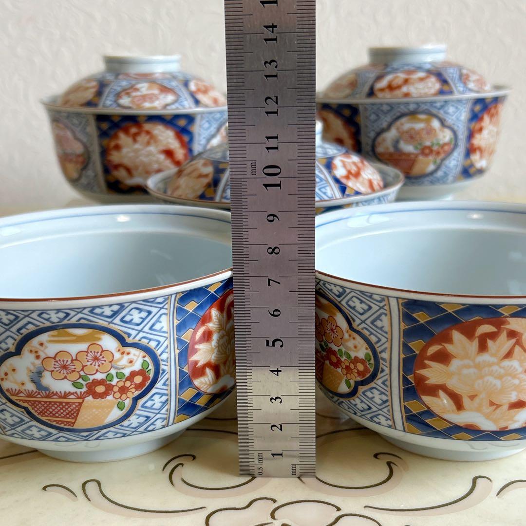 有田焼 醍醐窯 献上古伊万里 蓋付き丼ぶり揃 5客 雑煮碗 どんぶり 色絵