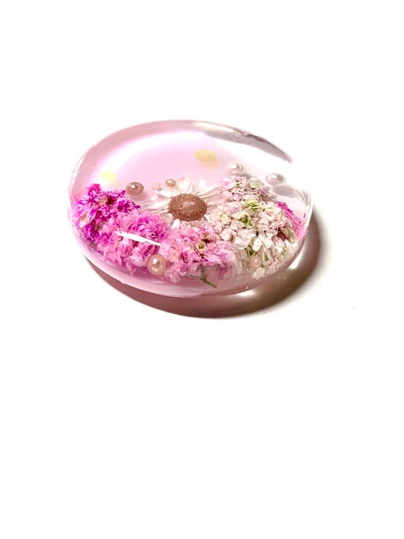 NO.2680ラブフラワー˚✧₊⁎⁺˳✧༚レジンヘアゴム ブローチ ポニーフック