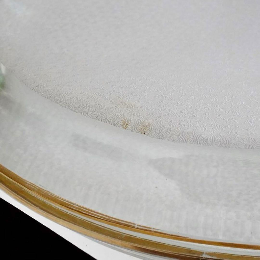 希少美品◆オールドサンルイ《金彩 アシッドエッチング》大型トレイ◆優雅な装飾美