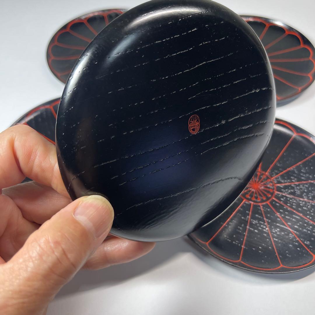 A815⭐︎平安象彦 銘々盆 5客組 菓子皿 茶道具 木製漆器 共箱入 - メルカリ