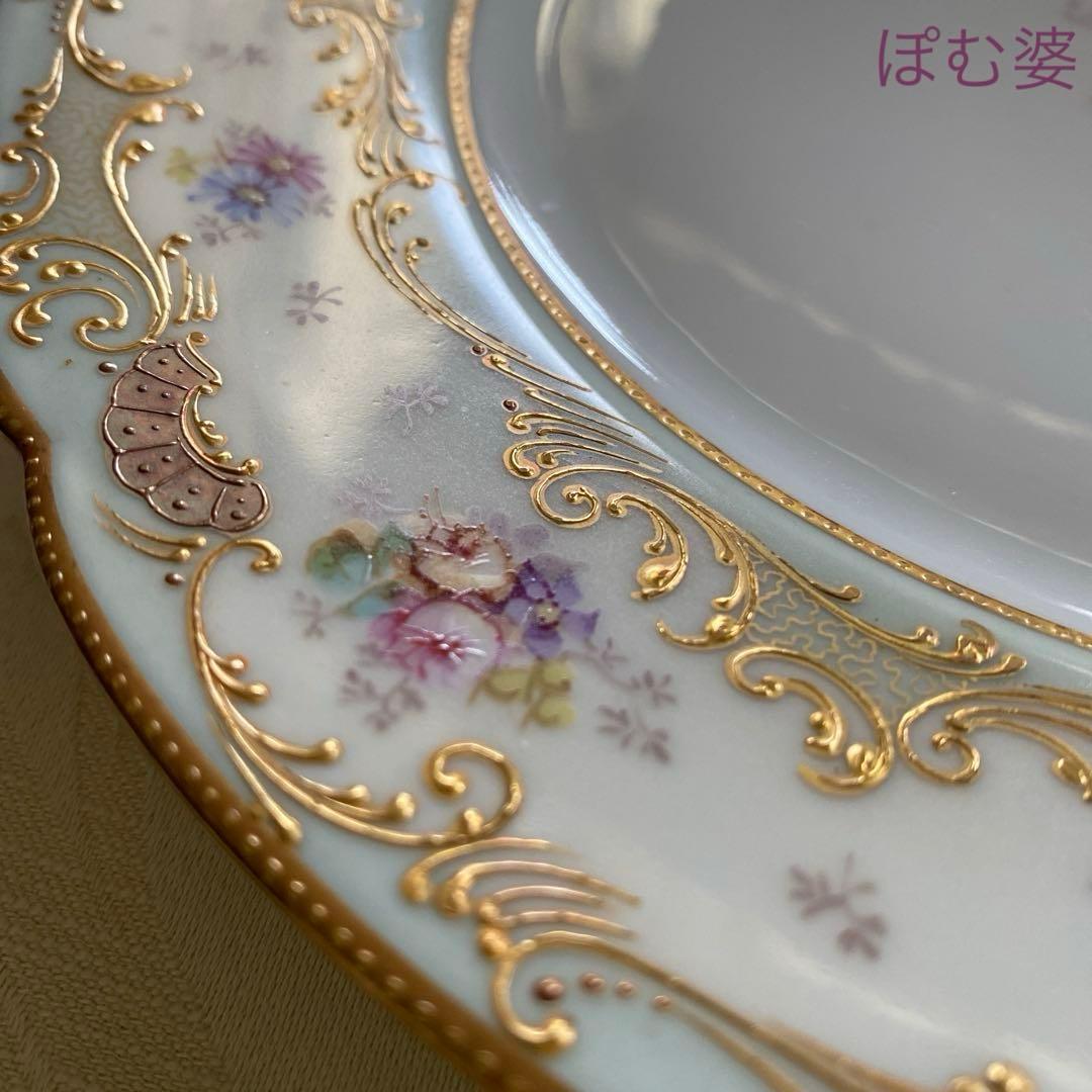 パリ／アール・ヌーヴォー】金盛金彩 手描皿／オペラ通り「A La Paix」