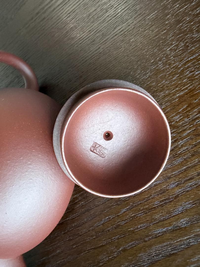 中国古玩 中国茶器 台湾茶器 時大杉製 粗目梨皮 朱泥急須 煎茶