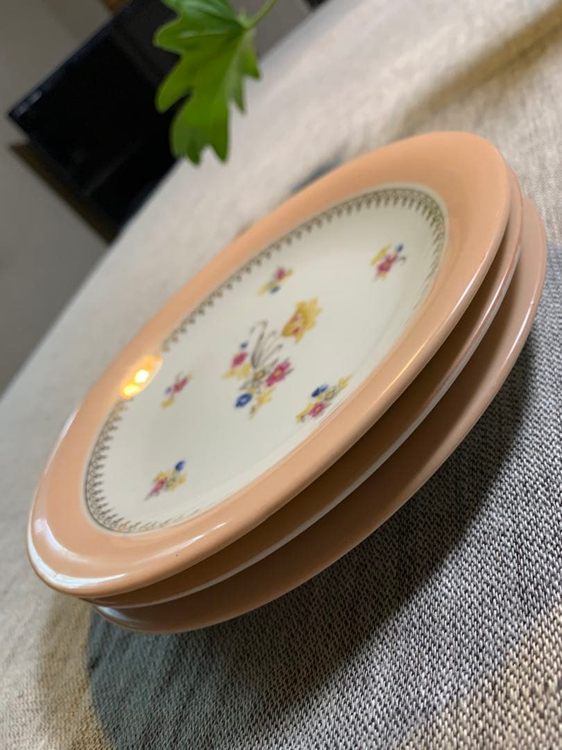 Limoges リモージュ ピンクリム 花 金彩 美品 UNIQU印 1929〜 - メルカリ