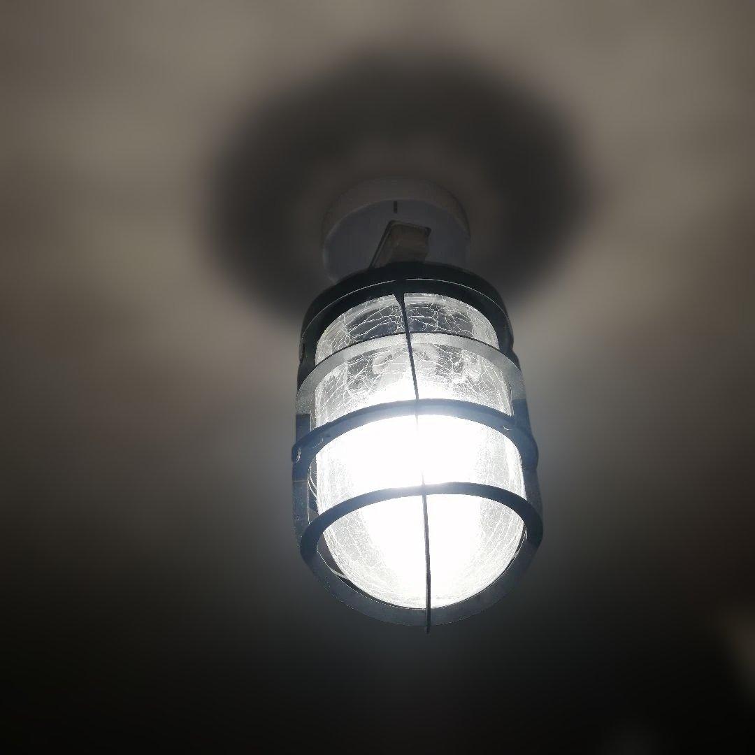 factory 船内レトロなアイアン×クラックガラスのシーリングライト 中古