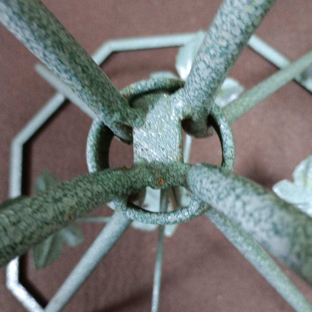 八角形 ガラスアイアンテーブル 葉モチーフ 中古品 - メルカリ