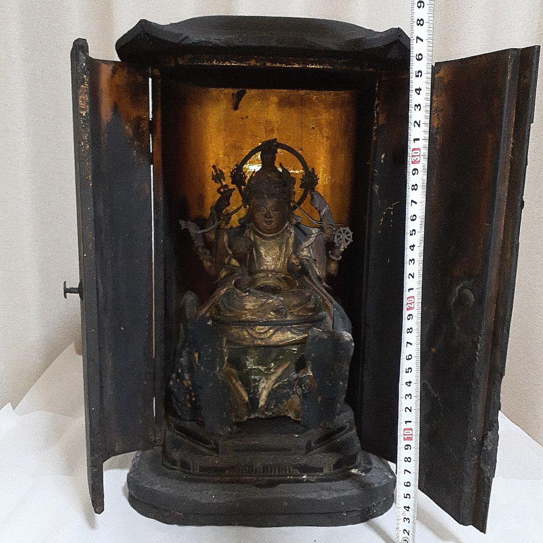 極逸品 鎌倉時代 六臂弁財天 仏像 厨子 - メルカリ