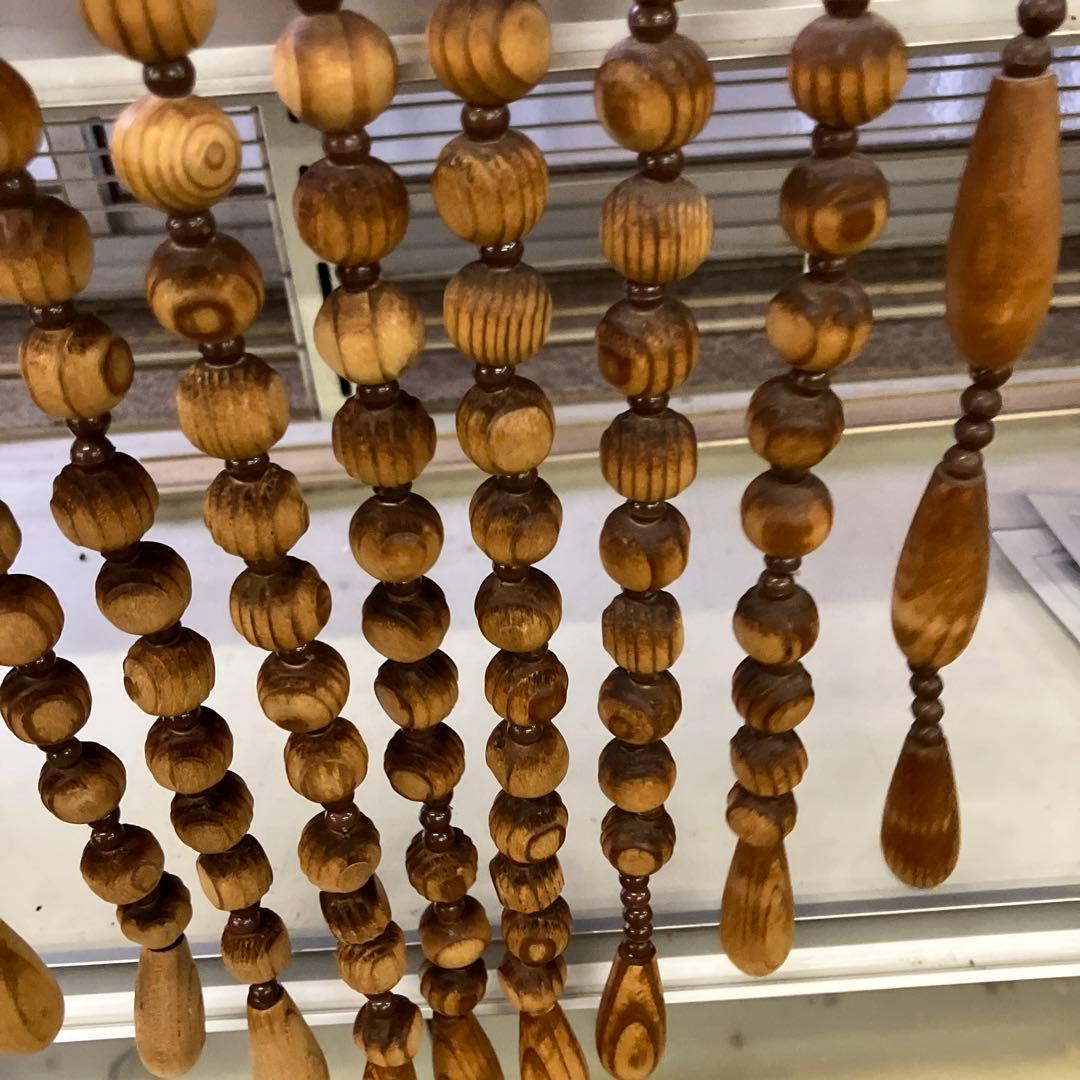 木珠のれん 昭和レトロ 木製 当時物 暖簾 木製のれん - メルカリ