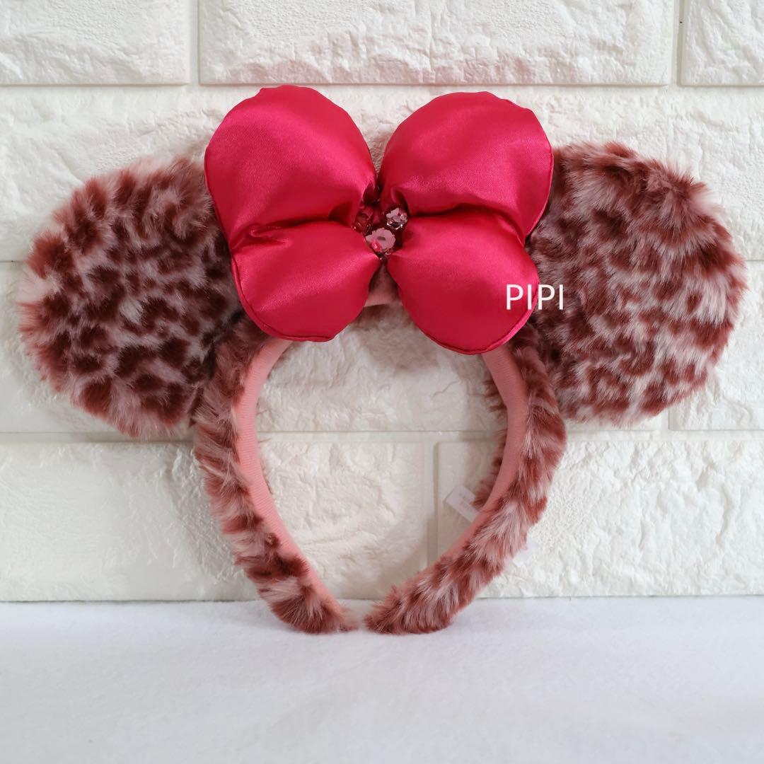 ディズニー ミニー カチューシャ ピンク レオパード - メルカリ