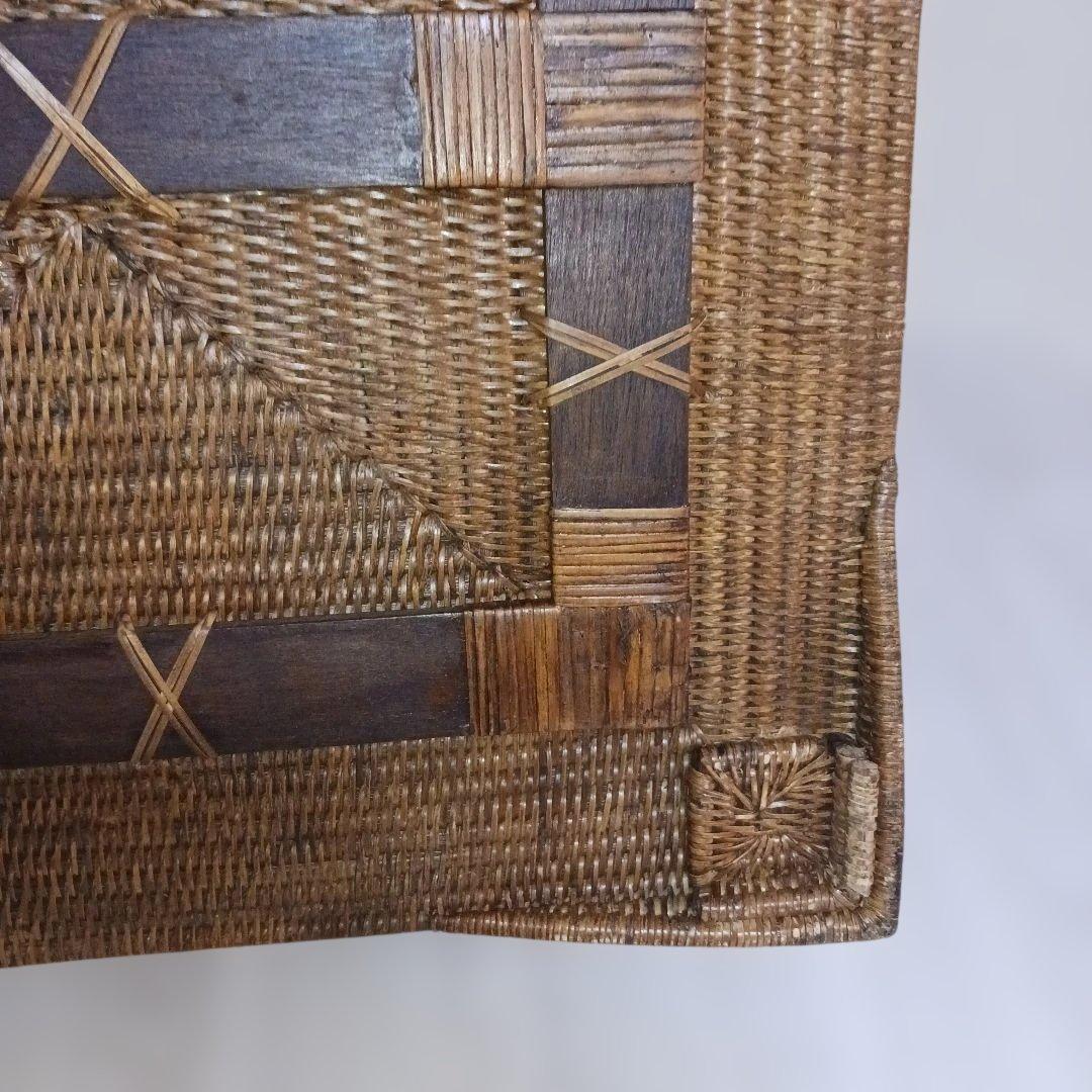 極美品 ラタン バトラーズトレーテーブル 天然素材 折りたたみ