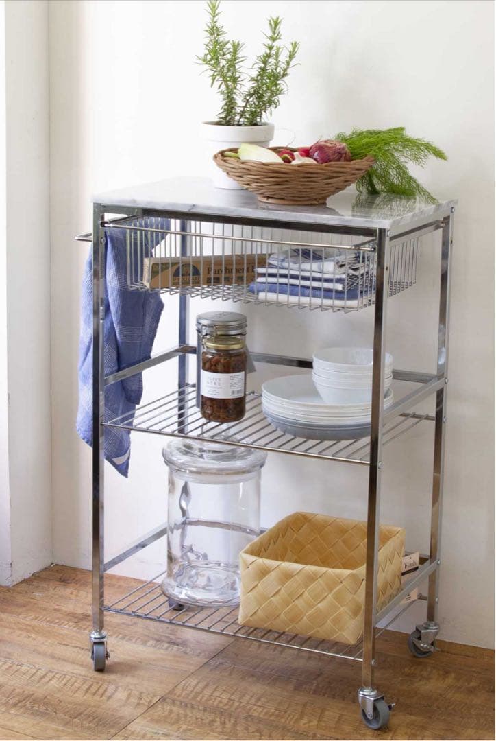 アスプルンド マーブルトップトローリーL 天然大理石 キッチンワゴン