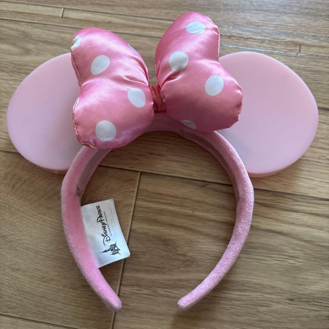 ディズニー ピンクの水玉リボンカチューシャ ミニー - メルカリ