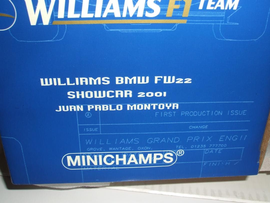 ウィリアムズ FW22 SHOWCAR モントーヤ ミニチャンプス 1／18