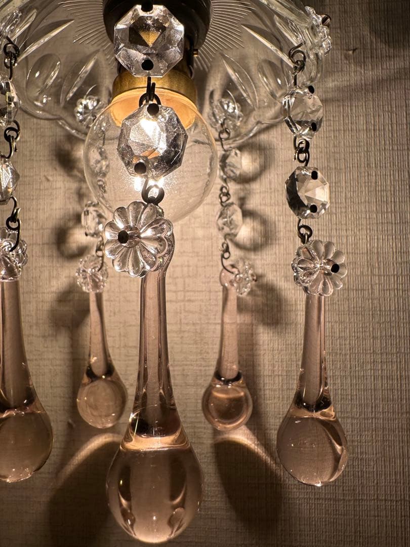 20's フランス アンティーク ピンクムラーノガラスの可愛いミニ