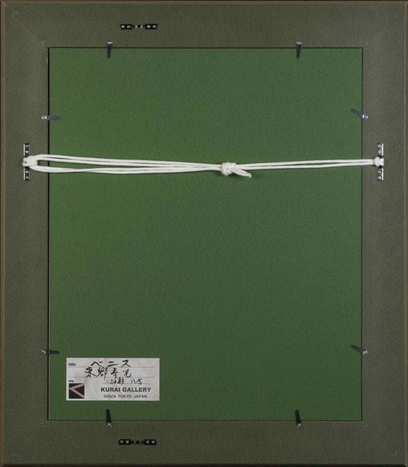 東郷青児 油彩 肉筆『ベニス』表と裏サイン 画廊シール F8号 額装 b765