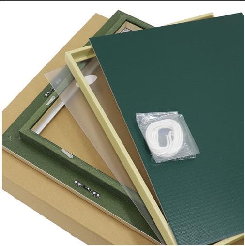 アクリル画 原画 「なの花の咲く丘」額縁付 F4サイズ キャンバス