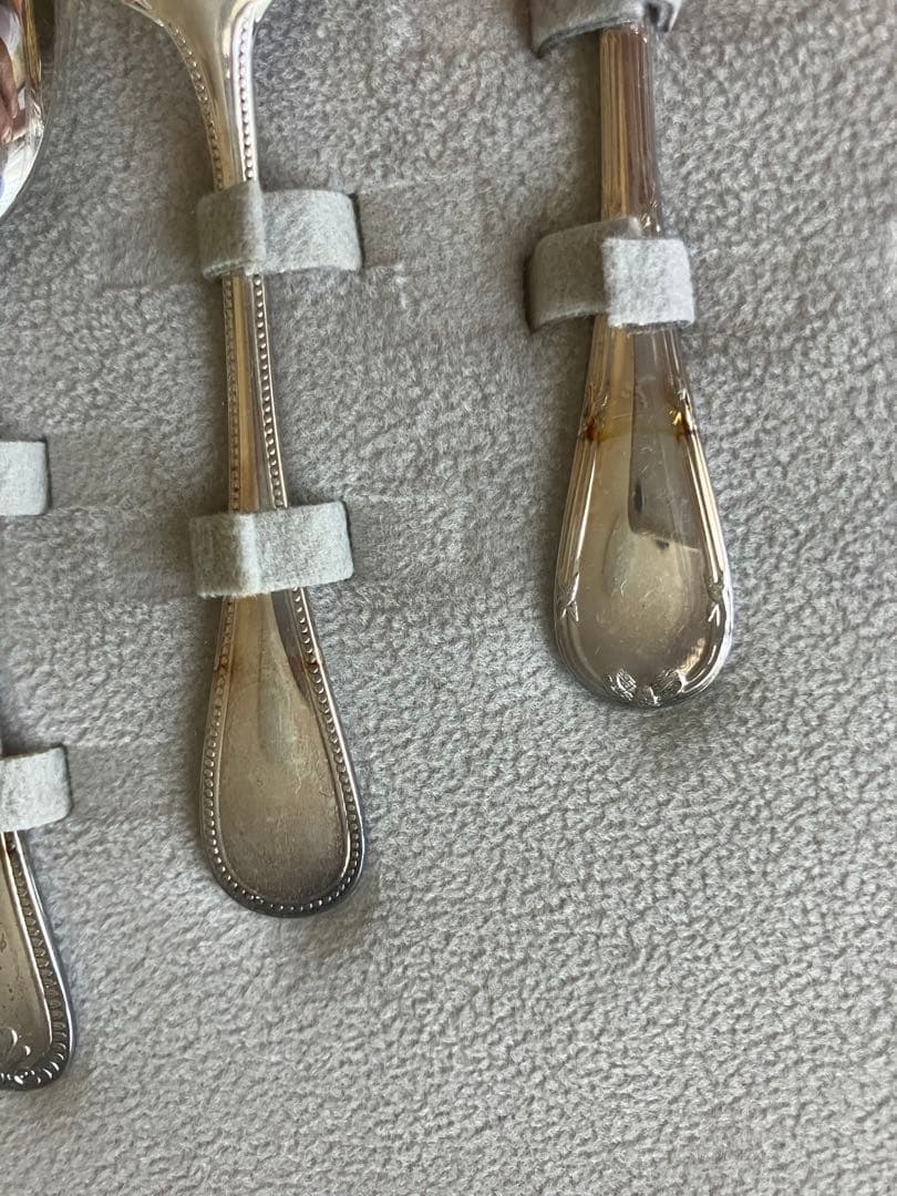 未開封】クリストフル シルバー ティースプーン 5本セット 柄違い