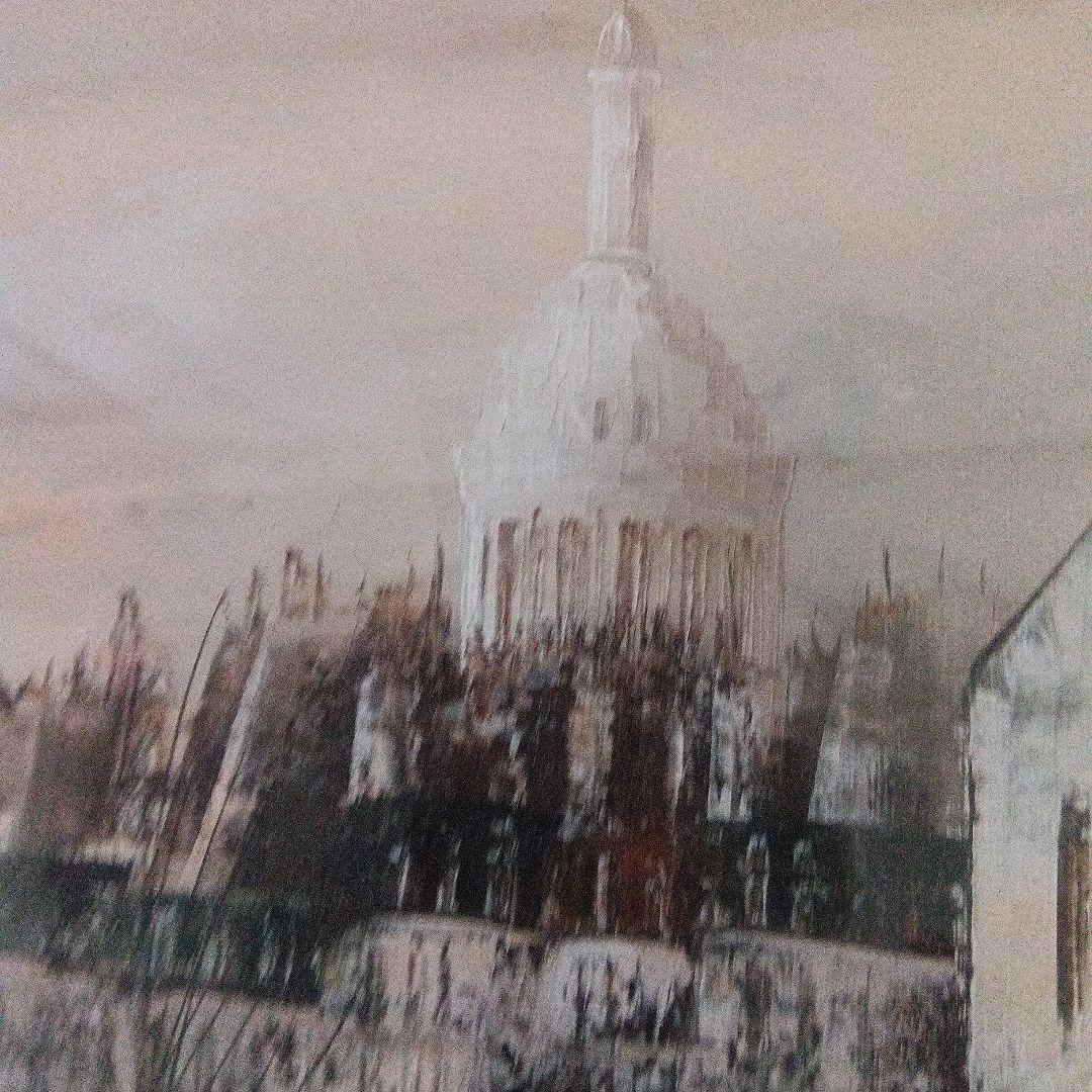 【パリの街】モンマルトル松下泰三　油彩 油絵 絵画 　インテリア