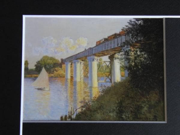 モネ・クロード、アルジャントゥイユの鉄道橋、希少な画集より、新品高級額装付 クロード・モネ 「アルジャントゥイユの鉄道橋」 [10115652]のアート