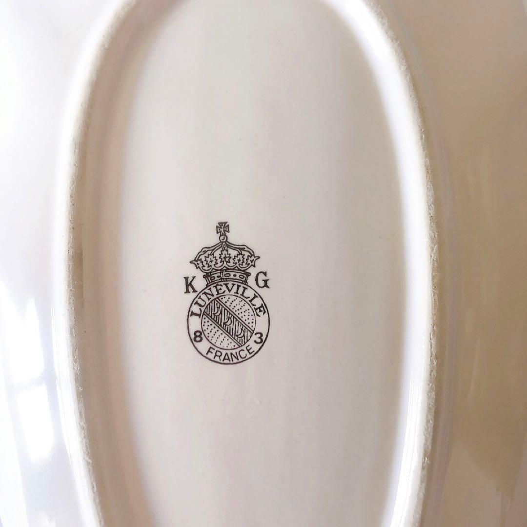 人気 リュネヴィル シェル型ラヴィエ 前菜皿ブーケ柄 フランス