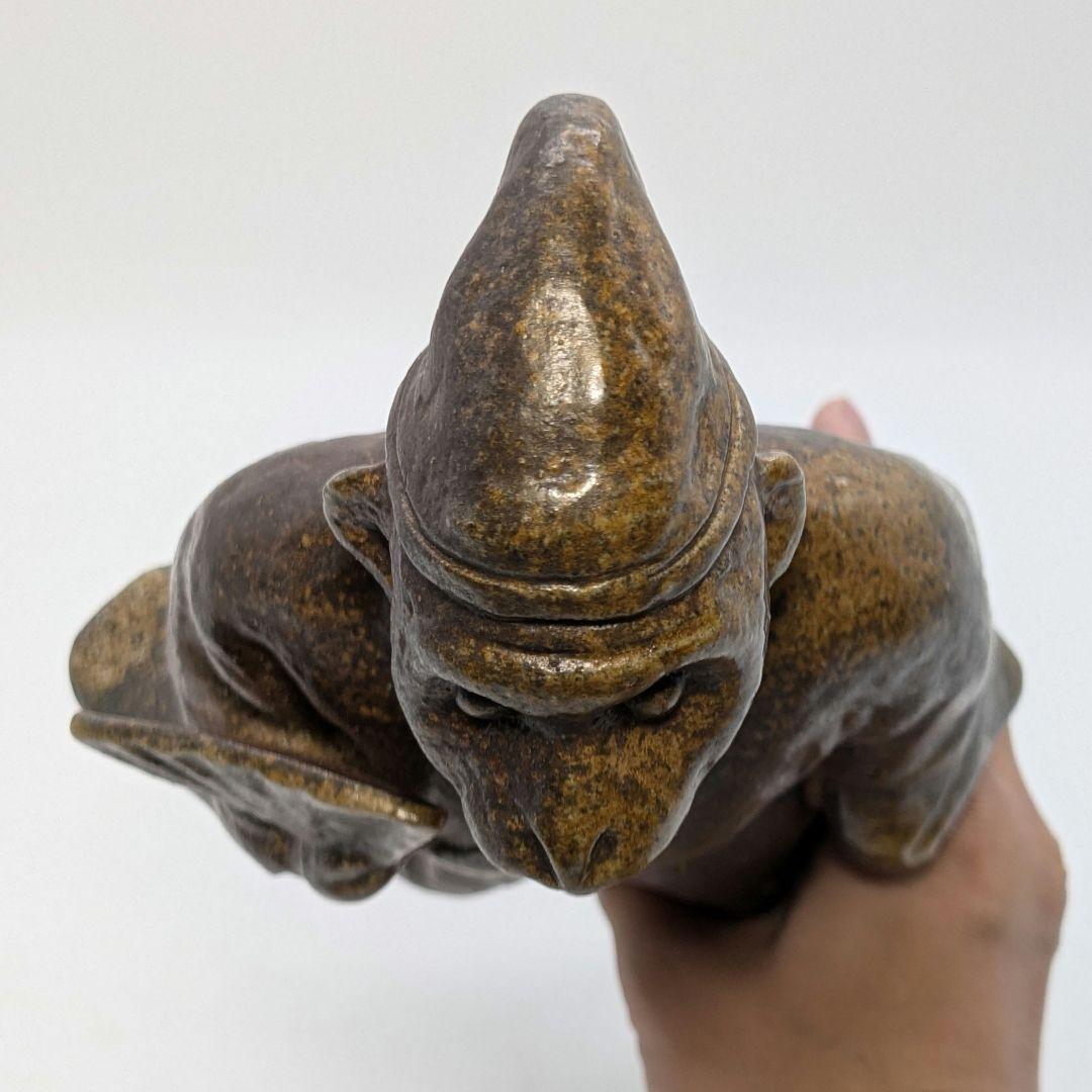 岡山県重要無形文化財 浦上善次 備前焼 壬申置物 共箱栞 サル 猿